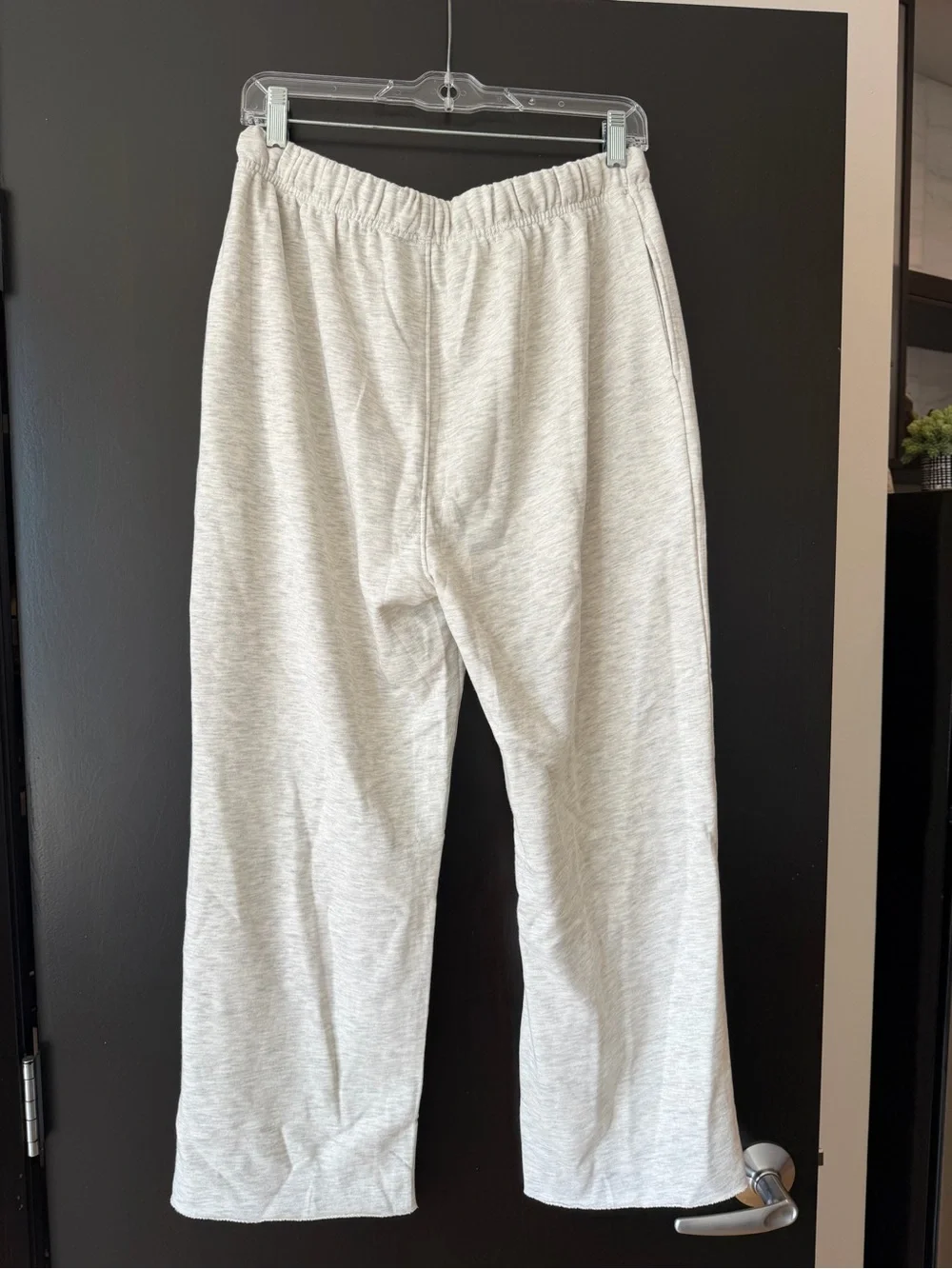 Light Gray Cozy Wide Leg Sweatpants - Medium